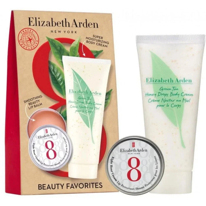 Set Elizabeth Arden Eight Hour Cream Lip Tin + Green Tea Honey Drops, balsam de buze 13 ml + cremă de corp 100 ml