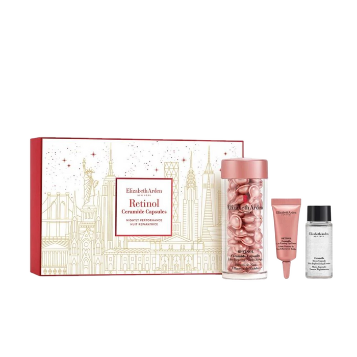 Set Elizabeth Arden Retinol Ceramide: capsule-serum 60 buc + cremă de ochi 5 ml + cremă de față 15 ml