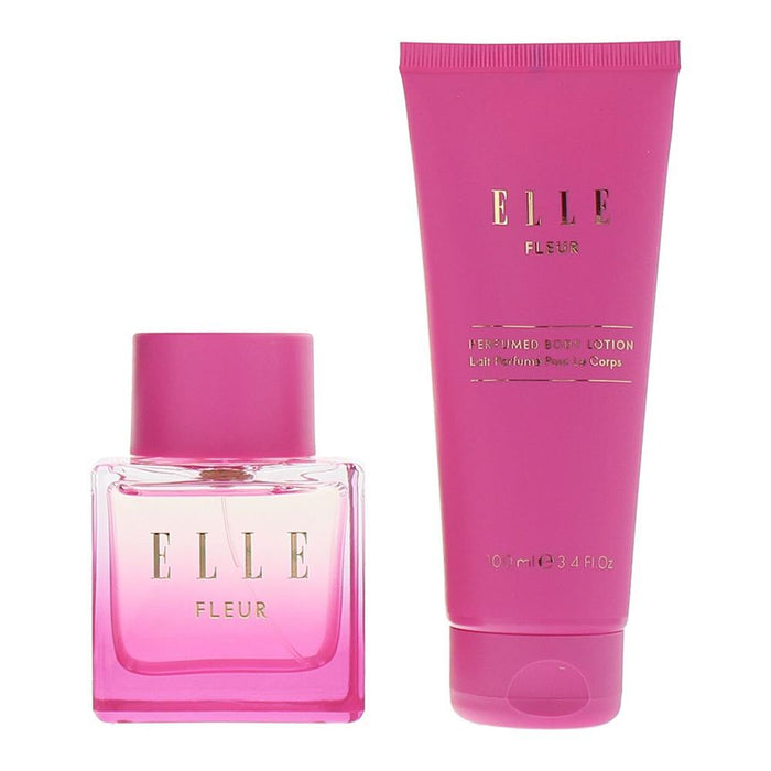 Set Elle Fleur, pentru femei: apă de parfum 100 ml + loțiune de corp 100 ml