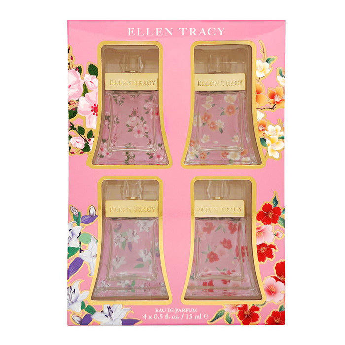 Set ape de parfum Ellen Tracy Sparkling + Bloom + Dashing + Luminous, pentru femei, 4 x 15 ml