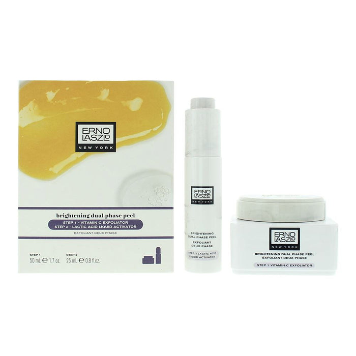 Set cremă exfoliantă Erno Laszlo Step 1 + ser Step 2, cu acid polilactic și acid lactic, 2 x 25 ml