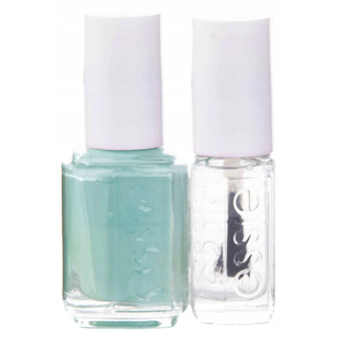 Set ojă Essie Nail Enamel + top coat Good To Go, nuanța 99 Mint Candy Apple, vegan, 13,5 ml + 5 ml