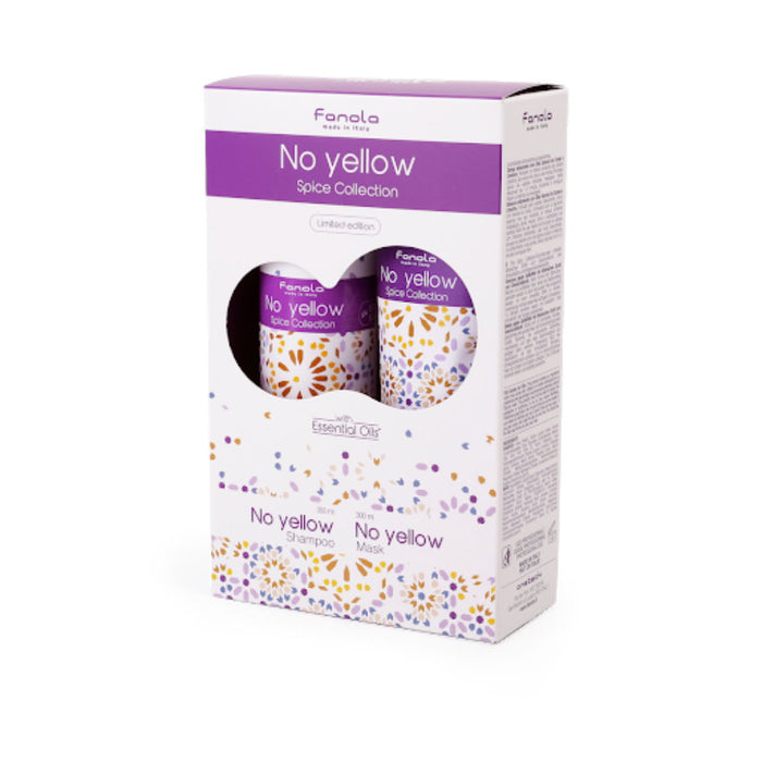Set șampon Fanola No Yellow Spice Collection + mască de păr, pentru neutralizarea tonurilor galbene, 350 ml + 300 ml