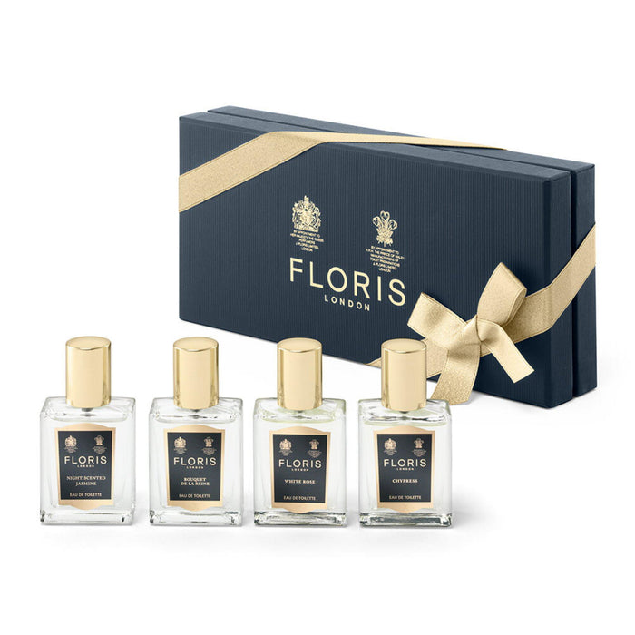 Set de ape de toaletă Floris Of London Night Scented Jasmine + Bouquet De La Reine + White Rose + Chypress, 4 x 15 ml