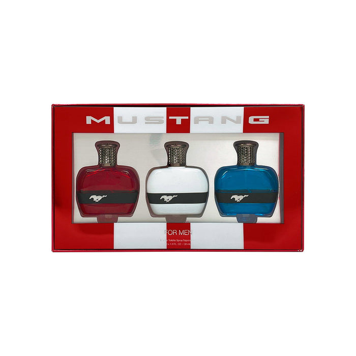 Set apă de toaletă Ford Mustang Blue + Mustang Red + Mustang White, pentru bărbați, 3 x 30 ml