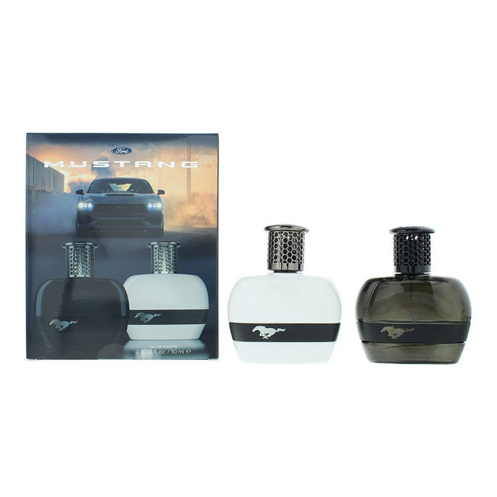Set Ford Mustang White + Mustang Black, pentru bărbați: apă de toaletă 50 ml + apă de toaletă 50 ml