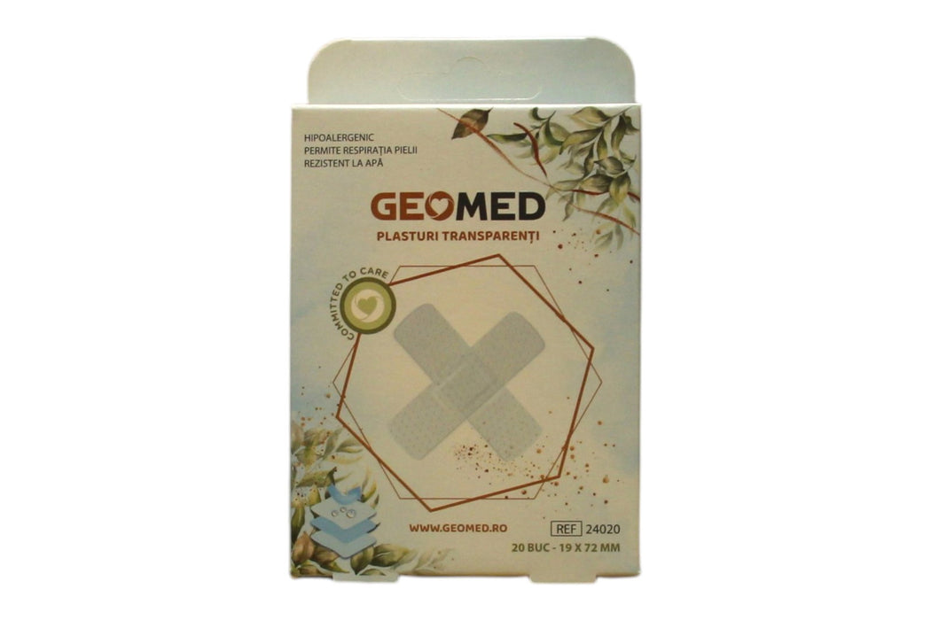 Plasturi Geomed Protector, transparenți, 19 x 72 mm, 20 buc