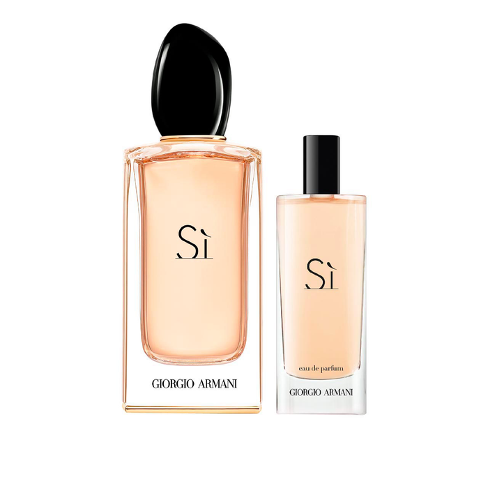 Set Giorgio Armani Sì, pentru femei: apă de parfum 100 ml + apă de parfum 15 ml