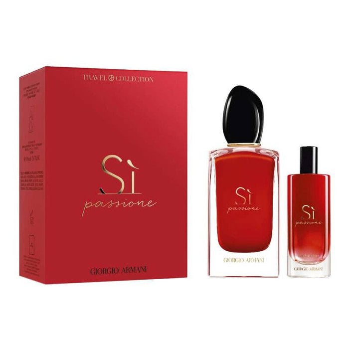 Set Giorgio Armani Sì Passione, pentru femei: apă de parfum 100 ml + miniatură apă de parfum 15 ml