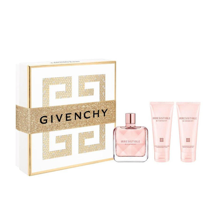 Set Givenchy Irresistible, pentru femei: apă de parfum 80 ml + loțiune de corp 75 ml + gel de duș 75 ml