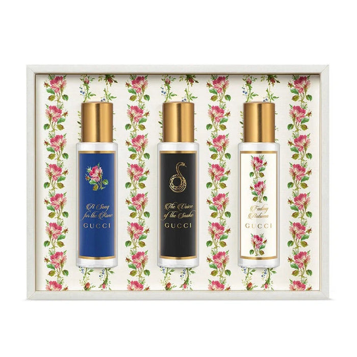 Set Gucci The Alchemist's Garden: A Song For The Rose + The Voice Of The Snake + Fading Autumn, apă de parfum, 3 x 15 ml, pentru femei
