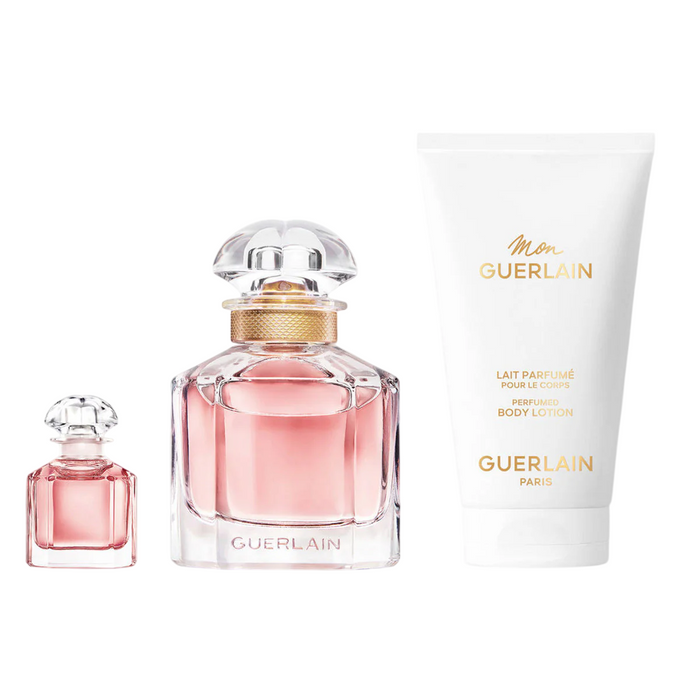 Set apă de parfum Guerlain Mon Guerlain, pentru femei: 50 ml + miniatură apă de parfum 5 ml + loțiune de corp 75 ml