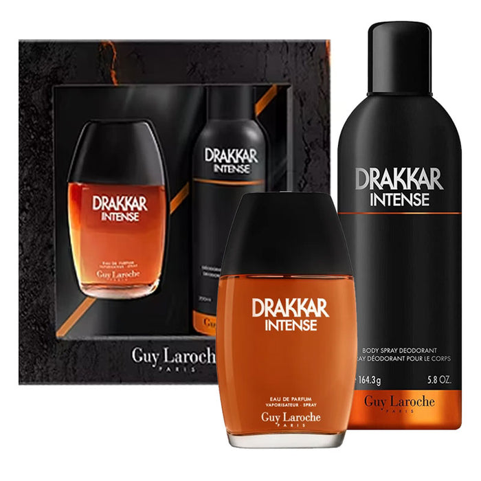 Set apă de parfum Guy Laroche Drakkar Noir Intense, pentru bărbați: apă de parfum 100 ml + deodorant spray 200 ml