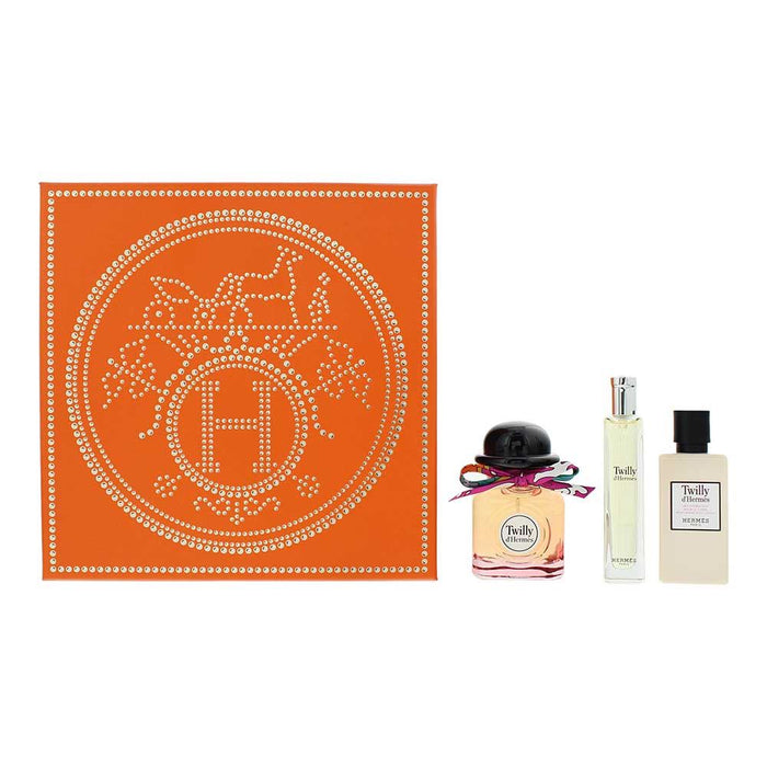 Set Hermes Tutti Twilly d'Hermes, pentru femei: apă de parfum 85 ml + apă de parfum 15 ml + loțiune de corp 80 ml