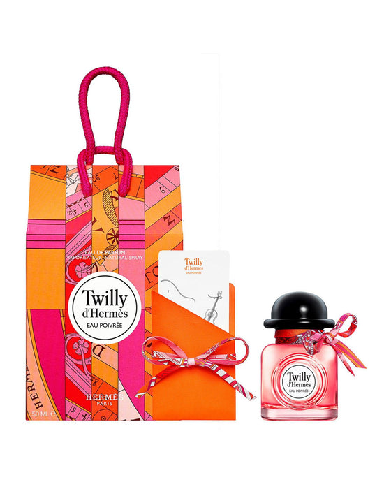 Set apă de parfum Hermes Twilly d'Hermès Eau Poivrée, pentru femei: 50 ml + eșarfă