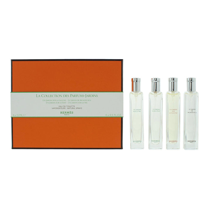 Set Hermes Un Jardin Sur Le Nil + Un Jardin Sur Le Toit + Un Jardin Sur La Lagune + Le Jardin de Monsieur Li, 4 ape de toaletă, 4 x 15 ml