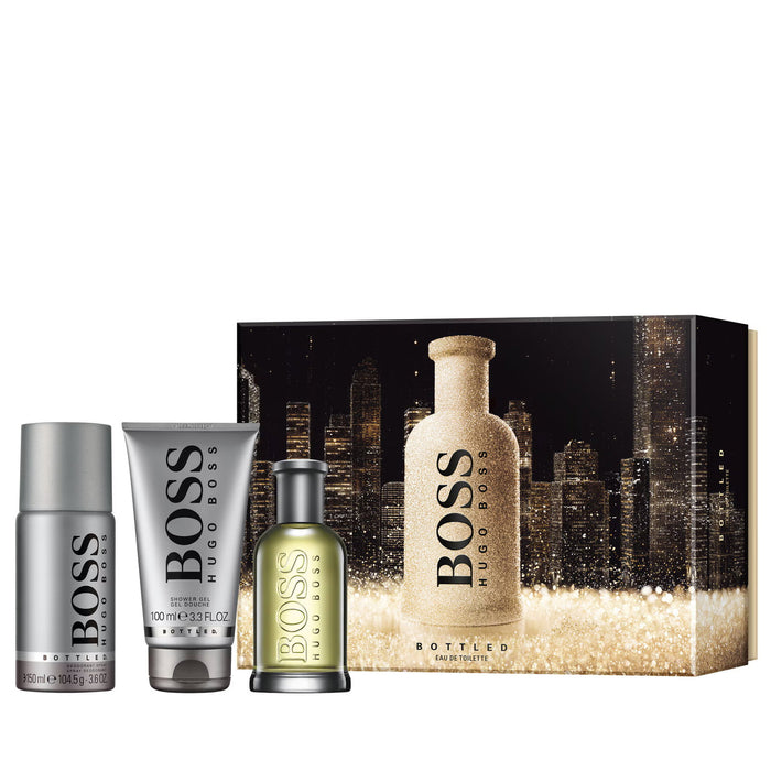 Set Hugo Boss Boss Bottled, pentru bărbați: apă de toaletă 100 ml + deodorant spray 150 ml + gel de duș 100 ml