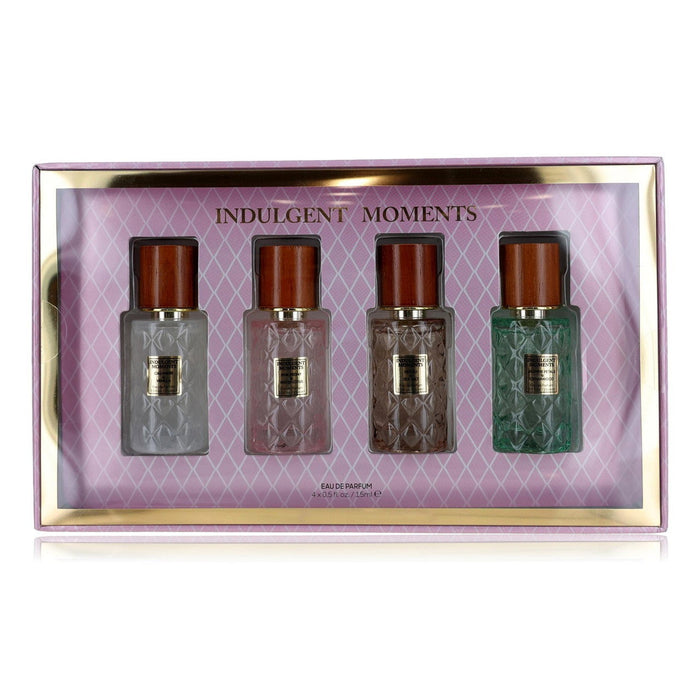 Set Indulgent Moments Cashmere & Vanilla + Pink Peony & Water Lotus + Neroli & Sea Salt + Jasmine Petals & Cedarwood, pentru femei, 4 x 15 ml