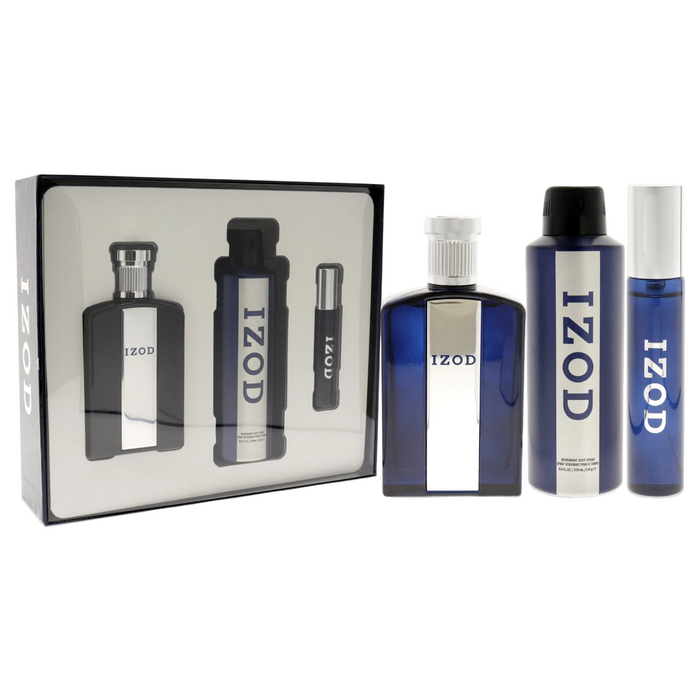 Set Izod, pentru bărbați: apă de toaletă 100 ml + apă de toaletă 15 ml + spray parfumat 200 ml