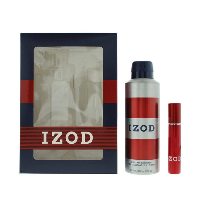 Set Izod Red, pentru bărbați: spray deodorant 200 ml + apă de toaletă 15 ml