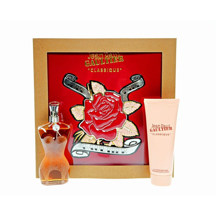 Set Jean Paul Gaultier Classique, pentru femei: apă de parfum 50 ml + lapte de corp hidratant 75 ml