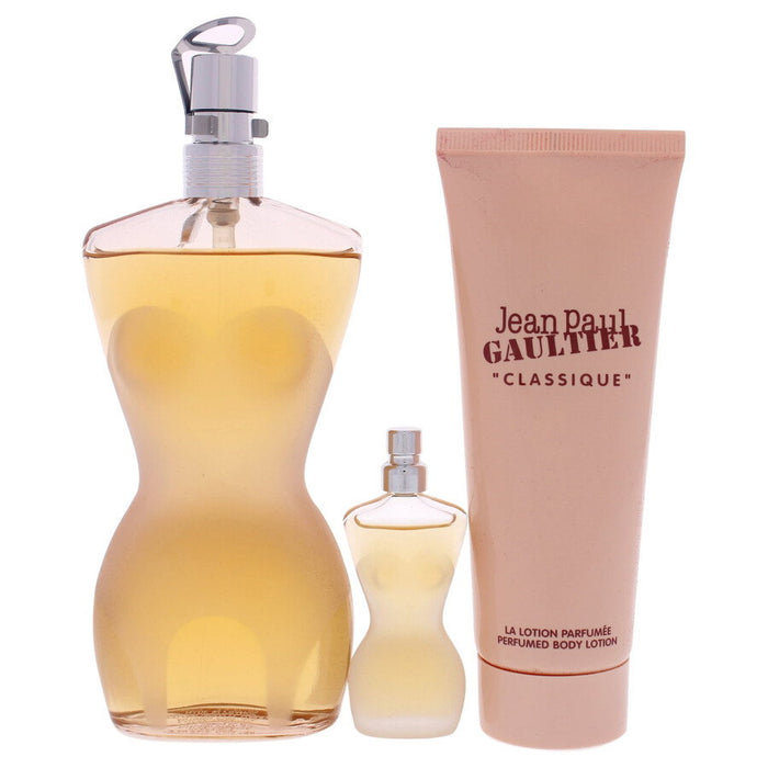 Set apă de toaletă Jean Paul Gaultier Classique, pentru femei: apă de toaletă 100 ml + miniatură 6 ml + loțiune de corp hidratantă 75 ml