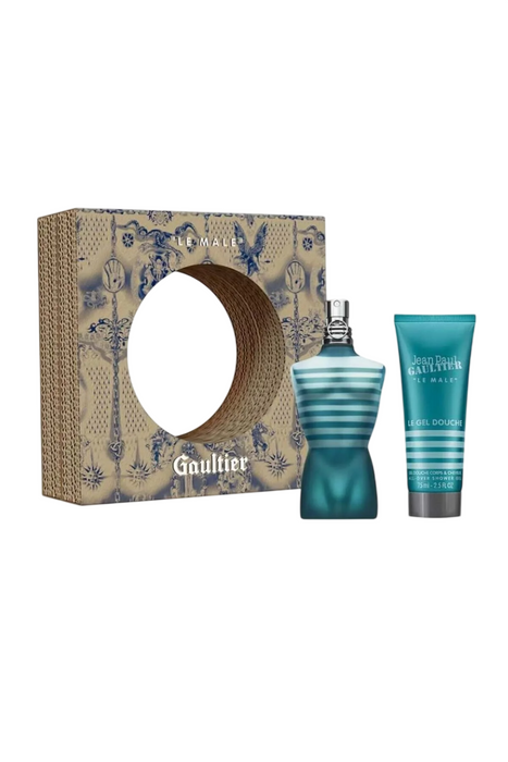 Set Jean Paul Gaultier Le Male, pentru bărbați: apă de toaletă 75 ml + gel de duș 75 ml