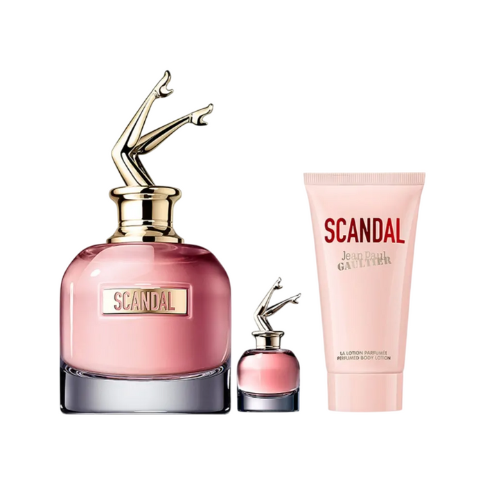 Set Jean Paul Gaultier Scandal, pentru femei: apă de parfum 80 ml + loțiune de corp 75 ml + apă de parfum miniatură 6 ml