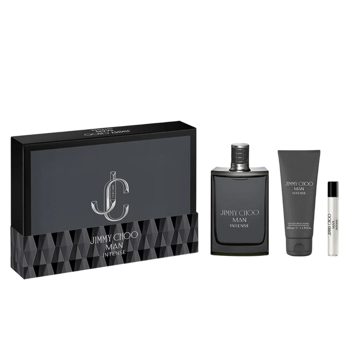 Set Jimmy Choo Man Intense, pentru bărbați: apă de toaletă 100 ml + apă de toaletă miniatură 7,5 ml + gel de duș 100 ml