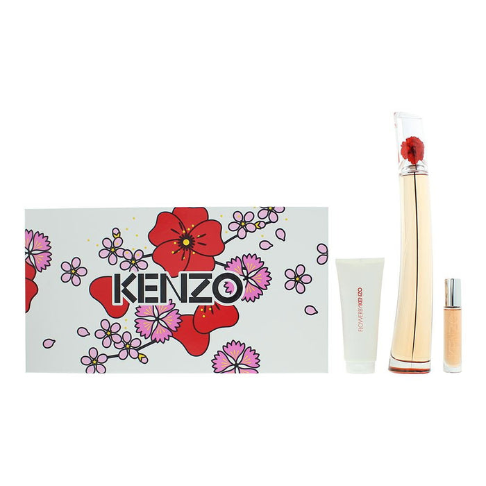 Set apă de parfum Kenzo Flower L'Absolue, pentru femei: apă de parfum 100 ml + apă de parfum 10 ml + loțiune de corp hidratantă 75 ml
