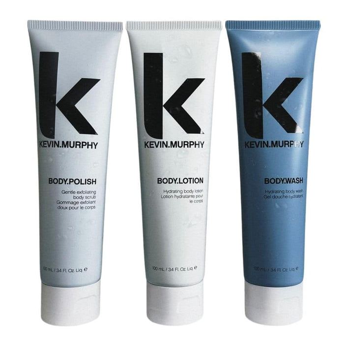 Set de îngrijire corporală Kevin Murphy Body, gel de duș + loțiune de corp + scrub, 3 x 100 ml