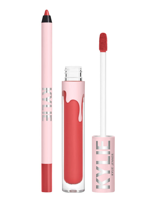 Set ruj lichid + creion de buze Kylie Cosmetics By Kylie, nuanța 503 Bad Lil Thing, 3 ml + 1,1 g