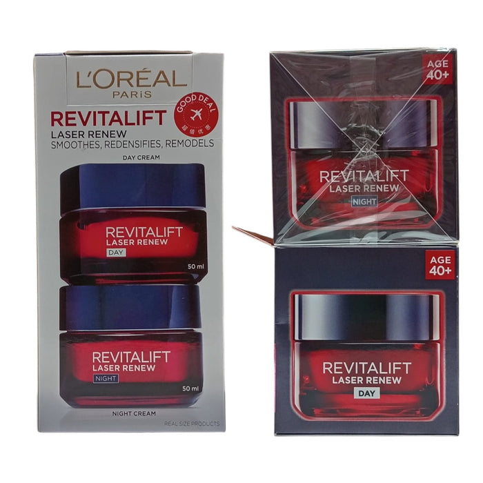 Set L'Oreal Paris Revitalift Laser Renew: cremă de zi 50 ml + cremă de noapte 50 ml