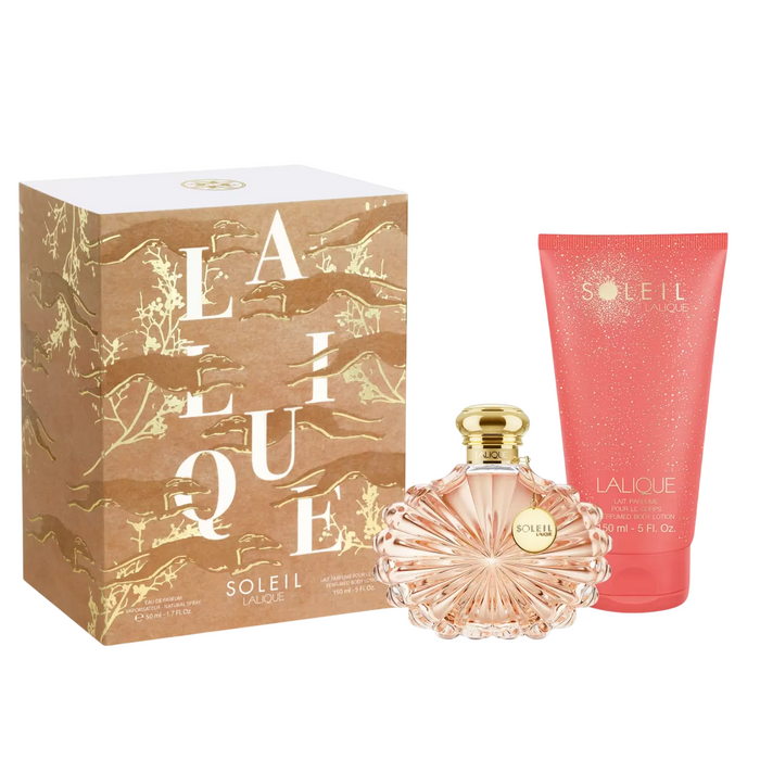 Set Lalique Soleil, pentru femei: apă de parfum 50 ml + lapte de corp hidratant 150 ml