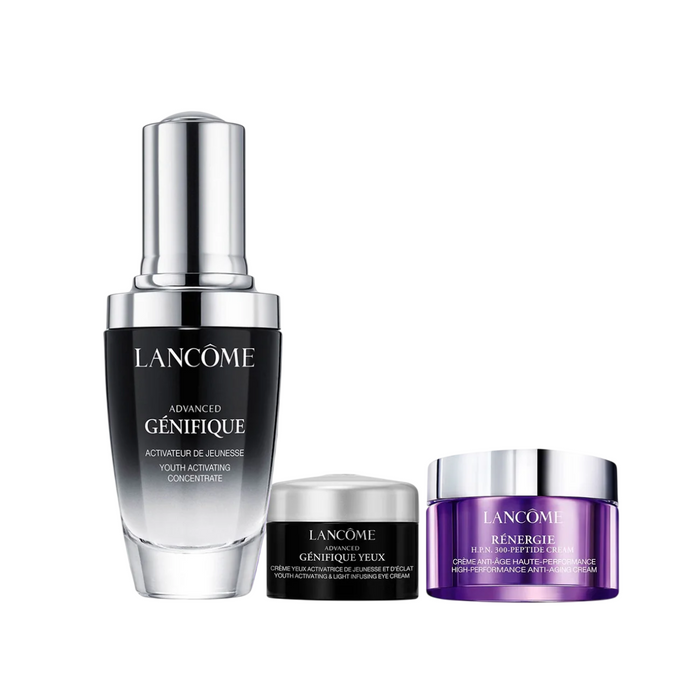 Set Lancome Advanced Génifique Serum + cremă de ochi Advanced Génifique + cremă de față Rénergie HPN 300-Peptide, 20 ml + 5 ml + 15 ml