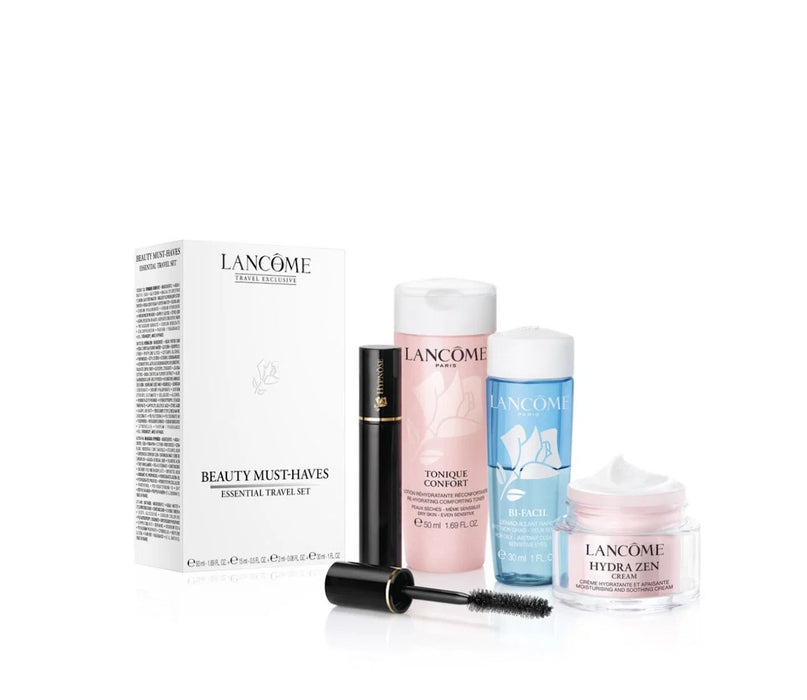 Set Lancome Hydra Zen: cremă de zi 15 ml + loțiune tonică 50 ml + mascara neagră 2 ml + demachiant 30 ml