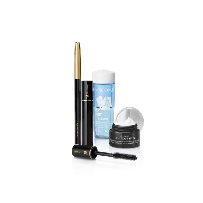 Set mascara Lancome Hypnose + creion khol Le Crayon Khol + demachiant Bi-Facil + ser Advanced Genifique Yeux, 2 ml + 1,8 g + 30 ml + 5 ml