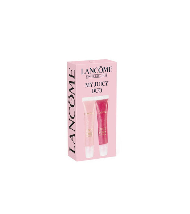 Set luciu de buze Lancome Juicy Tubes, nuanța 07 Magic Spell + nuanța 05 Marshmallow Electro, miniaturi 2 x 10 ml