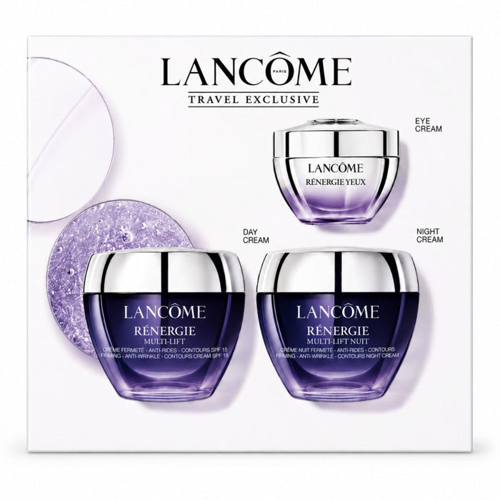 Set Lancome Renergie Multi Lift: cremă de zi SPF 15, 50 ml + cremă de noapte, 50 ml + cremă de ochi Renergie Yeux, 15 ml
