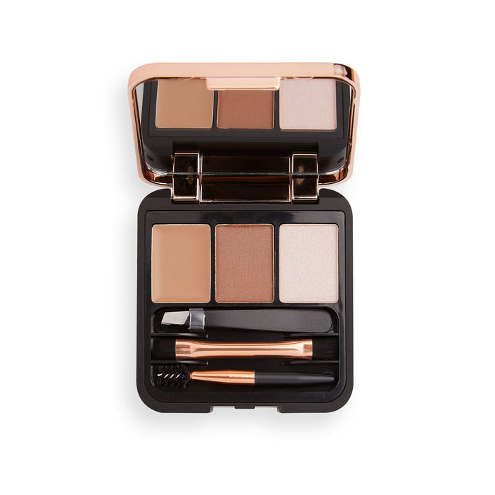 Paletă pentru sprâncene Makeup Revolution Brow Sculpt, nuanța Mediu, 2.2 g