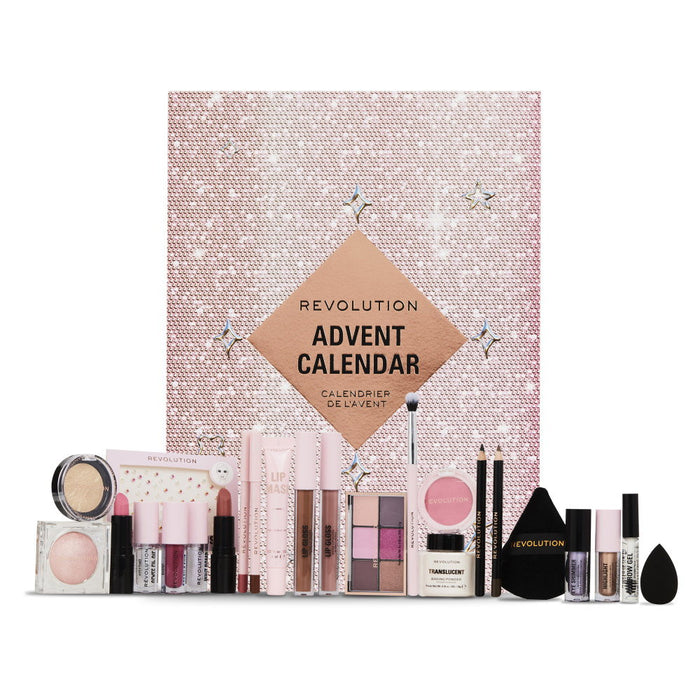 Set de machiaj Makeup Revolution Beauty, calendar de Advent, 24 compartimente