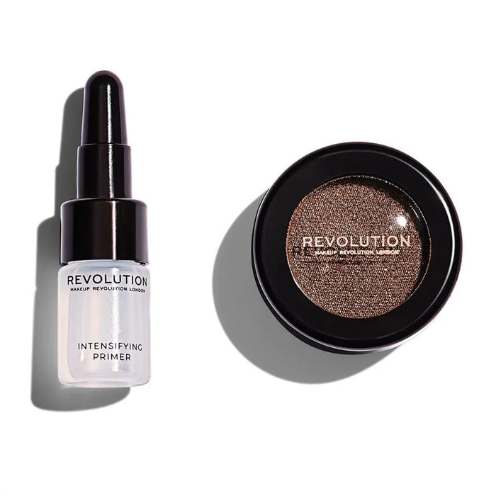 Set Makeup Revolution Flawless Foils Overcome: primer pentru fard + fard de pleoape metalic, 2 ml + 2 g