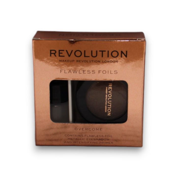 Set Makeup Revolution Flawless Foils Overcome: primer pentru fard + fard de pleoape metalic, 2 ml + 2 g
