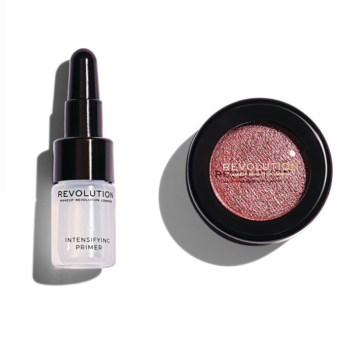 Set Makeup Revolution Flawless Foils: fard de pleoape Rose Gold 2 g + primer intensificator 2 ml, vegan