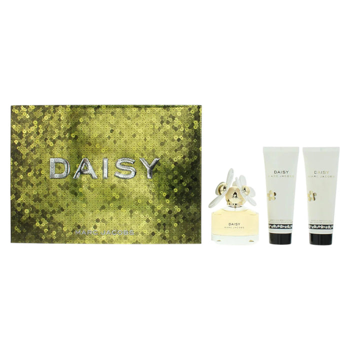Set Marc Jacobs Daisy, pentru femei: apă de toaletă 50 ml + loțiune de corp 75 ml + gel de duș 75 ml