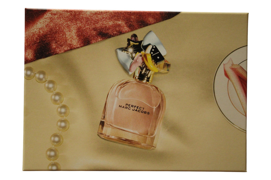 Set Marc Jacobs Perfect, pentru femei: parfum + loțiune de corp 75 ml + gel de duș 75 ml