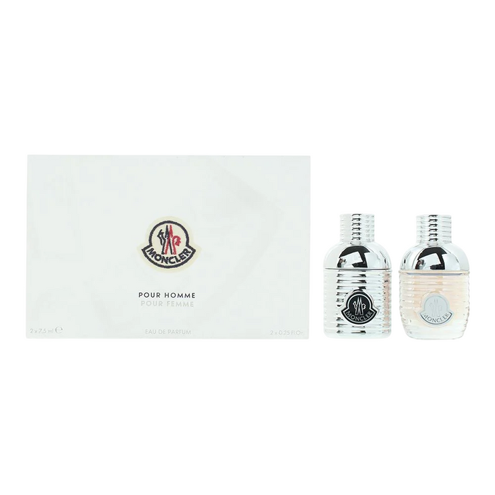Set apă de parfum Moncler Pour Homme + Pour Femme, miniaturi, 2 x 7,5 ml