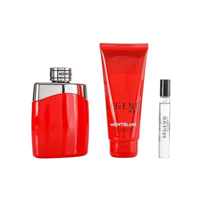 Set apă de parfum Montblanc Legend Red, pentru bărbați: apă de parfum 100 ml + miniatură apă de parfum 7,5 ml + gel de duș 100 ml