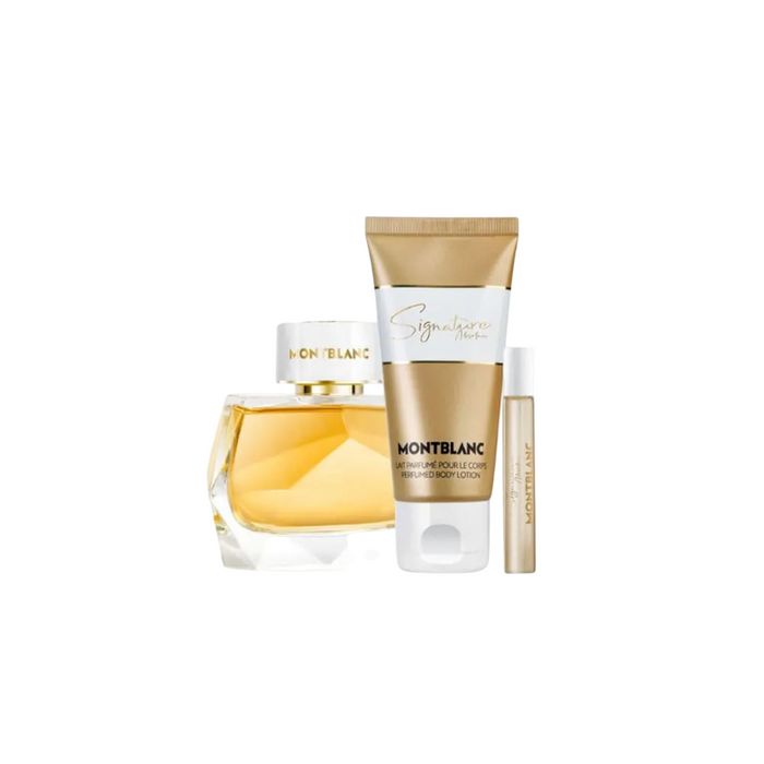 Set Montblanc Signature Absolue, pentru femei: apă de parfum 90 ml + miniatură apă de parfum 7,5 ml + loțiune de corp 100 ml