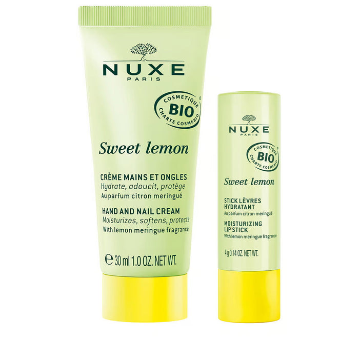 Set cremă de mâini și unghii Nuxe Sweet Lemon + balsam de buze Sweet Lemon, 30 ml + 4 g